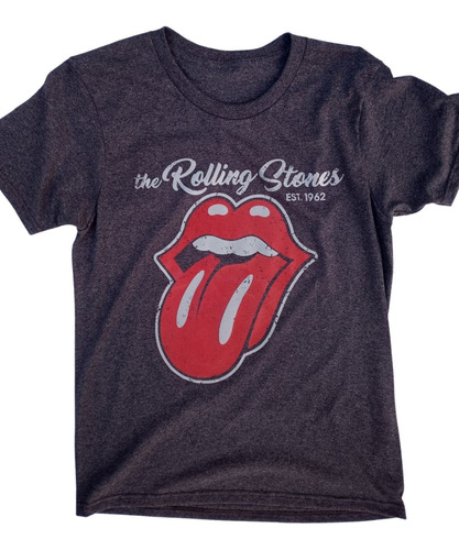 Playera Negro Jaspe  Rollings Stones   Rock  70s Serigrafia