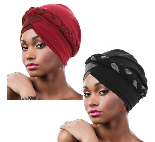 Urieo Gorro De Turbante Para Mujer Africana, Trenzado Para .