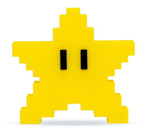 Imagen 1 de 4 de Estrella - Pixel Super Mario Figura Impresa En 3d Excelente 