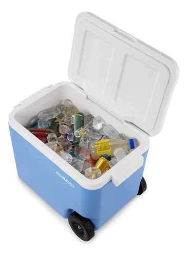 Heladera Conservadora Philco 45 L Con Ruedas Y Manija Transportadora Azul