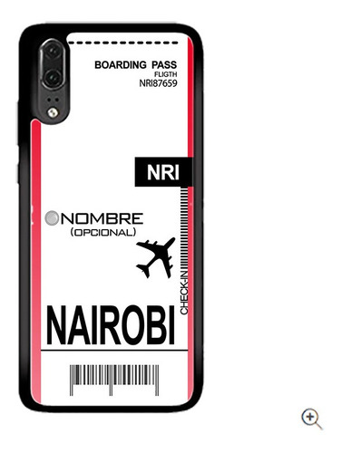 Funda P30 / Lite / Pro Boleto Avion Nairobi  Personalizada