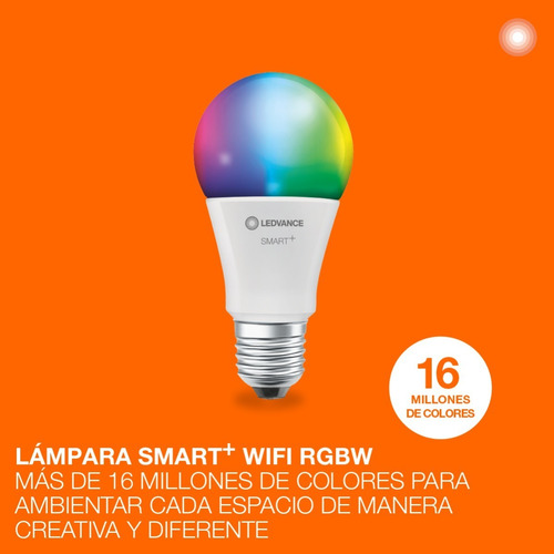 Lampara Foco Led Ledvance Smart + Wifi Rgbw Color 9w E27