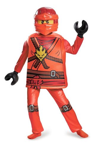 Disfraz Ninjago Kai Rojo Talla 7-8 Años Entrega Inmediata