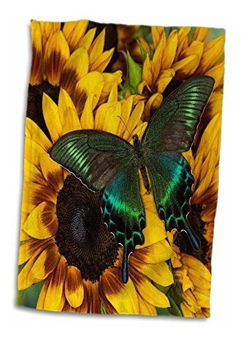 3d Rose Comun Pavo Real Swallowtail Mariposa Toalla De Mano