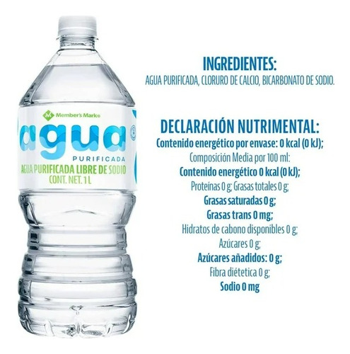 Agua Purificada 1l Member's Mark 18 Botellas