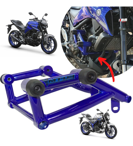 Protetor Motor Mt 03 Cage Mt03 Stunt Cage 2015 A 2022 Azul