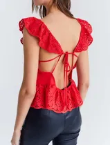 Comprar Camisas Blusas Para Atar Volados Hombro Lisa Batick Mujer 