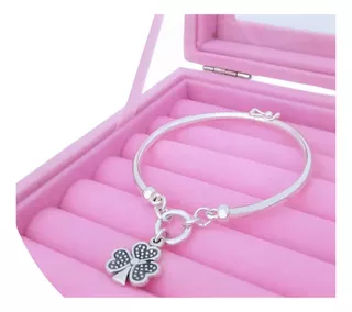 Pulsera Brazalete Para Mujer Trébol Joya En Plata 950