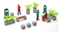 Comprar Muebles Para Maquetas Y\u002Fo Dioramas Set Bancas Públicas