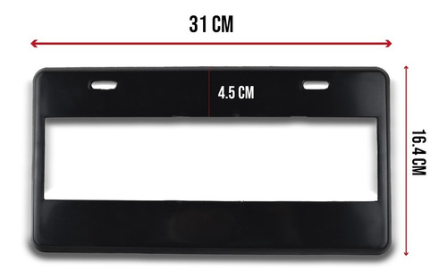 Imagen 5 de 6 de Par Porta Placas Negro Liso Personalizable Plástico