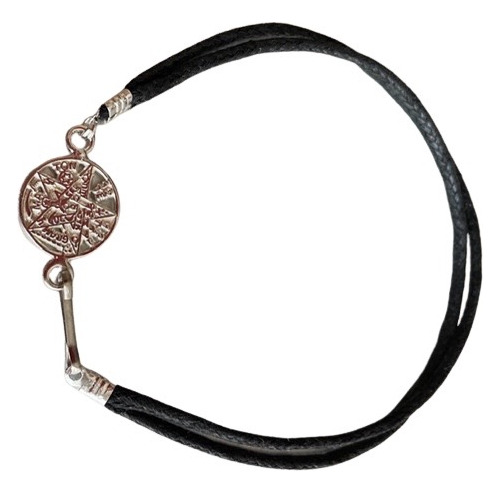 Pulsera Con Dije De Tetragramaton Mini Protección Plata Ley