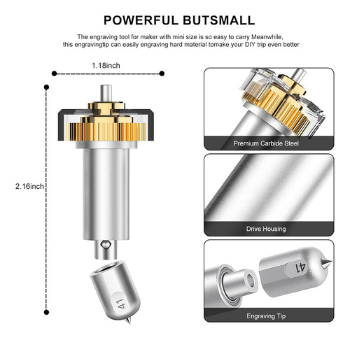 Engraving Tip + Quickswap Housing, Premium Tungsten Steel Al