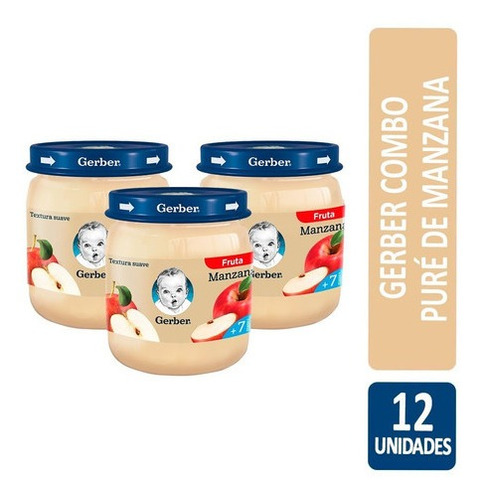 Gerber Combo Puré De Manzana X12uds De 113gr