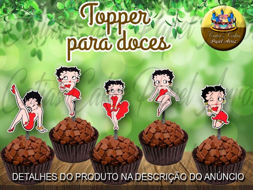 50 Topper Tag Para Doces Aniversário Betty Beth