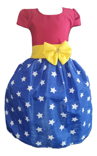 Vestido Infantil De Luxo Mulher Maravilha