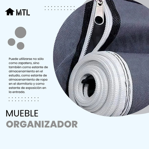 ARMARIO PORTATIL ORGANIZADOR De ROPA PLEGABLE MTL Color Gris Con ESTANTES POLIESTER ANTIHUMEDAD FACIL ARMADO RESISTENTE GUARDARROPA CLOSET PERCHERO HOGAR