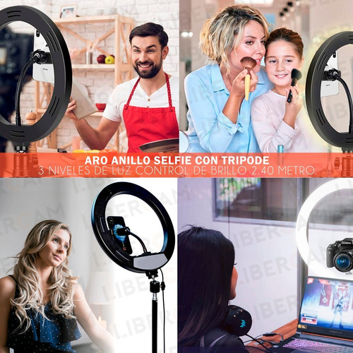 Aro Anillo Selfie Luz Led Trípode 1.88m Ring Light Celular