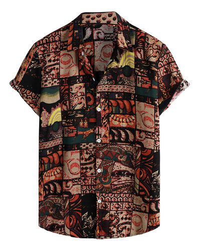 Camisa Hawaiana Manga Corta Para Hombre Estampado Floral