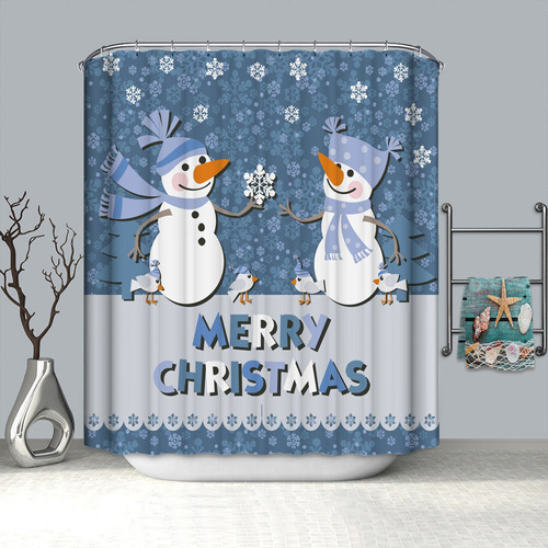 Cortinas De Baño 180x180cm Feliz Navidad