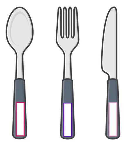 Etiqueta Identificar Cubiertos Tenedor Cuchara Imprimible 01