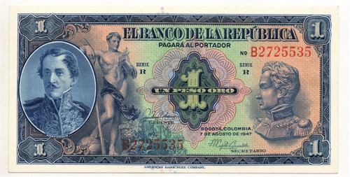 1 Peso 1947 B Sin Circular