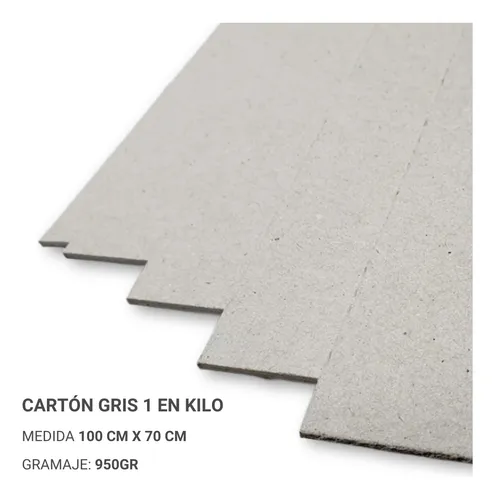 Cartón Gris 1 En Kilo 100x70cm