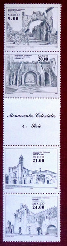 México, Tira Vertical Sc. 1341a Monumentos 1983 Mint L7552