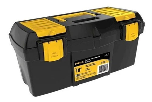 Imagen 1 de 1 de Caja de herramientas Pretul CHP-19CP de plástico 21.9cm x 48.2cm x 21.5cm negra y amarilla