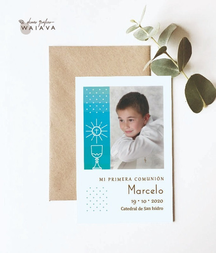 Imagen 2 de 10 de Estampas Nenes Primera Comunión 11x7cm C/ Fto X 3u