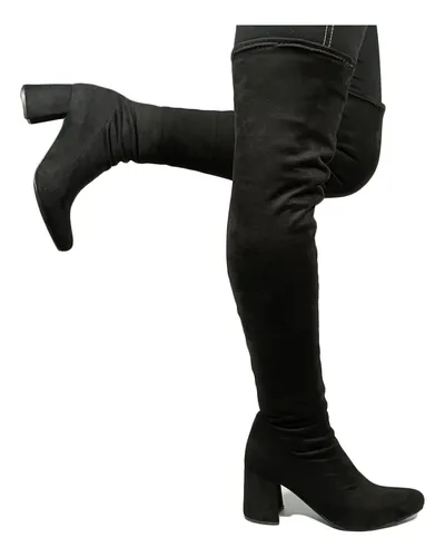 Botas Bucaneras Elastizadas Lycra Taco 9 Cm Angie Rimini