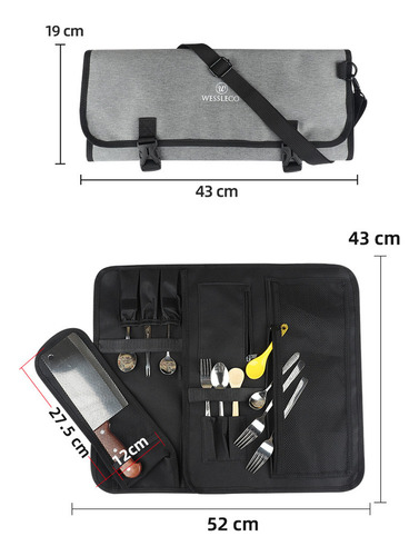 D Bolsa Enrollable For Cuchillo De Chef, Portátil,