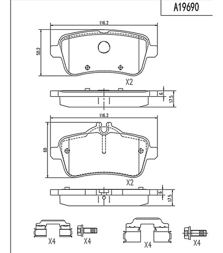 Jgo Completo Balatas Uso Severo Ml350 V6 3.0l 12 Al 14