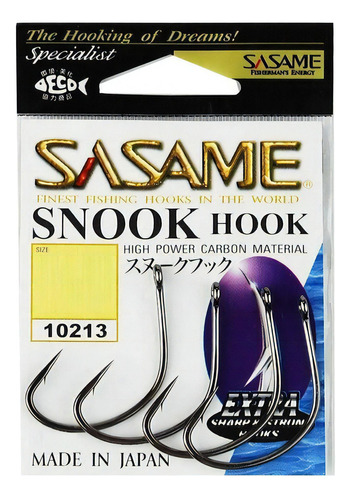Anzol Sasame P/ Robalo Snook Hook Nº 1 - Aço Carbono 6 Peças