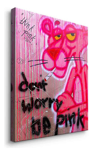 Cuadro Canvas Pantera Rosa Don't Worry Be Pink 90x140 Printz