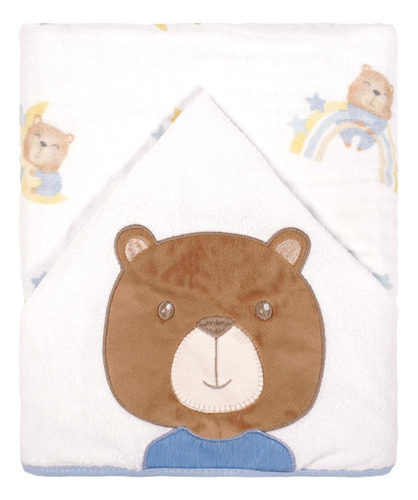 Toalhão De Fralda Bordado Urso Soninho Baby Joy Soft