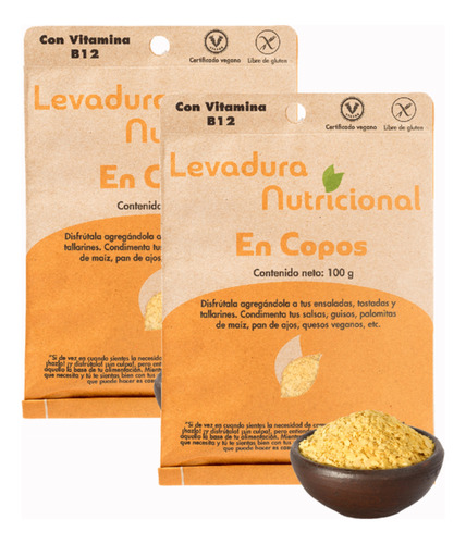 Pack 2 Levadura Nutricional En Copos 100 Gramos Origen