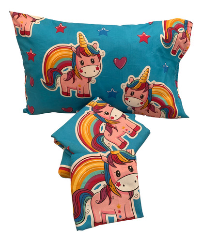 Juego De Sabanas Mat Ponys Estampada Microfibra Vero Hogar