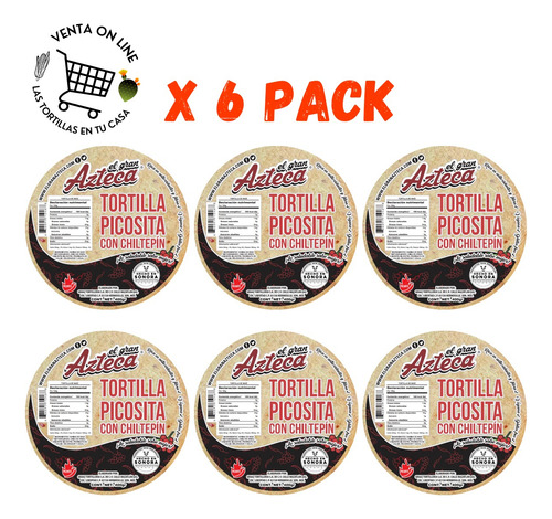 Tortillas Gluten Free Picosita Con Chiltepín 6 Pack