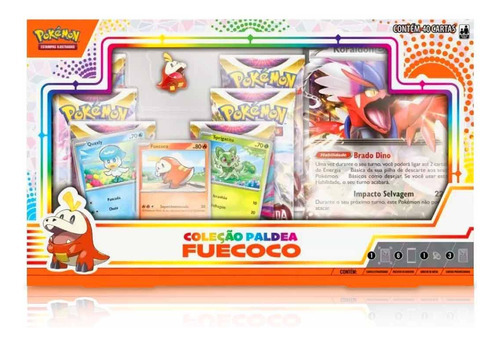 Pokémon Cartas Box Coleção Paldea Fueooco - Copag