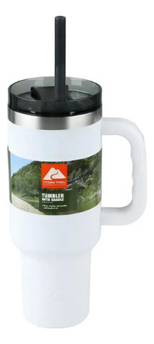 Termo Vaso Gradiente Agarradera Ozark Trail 40 Oz + Popote Color Blanco