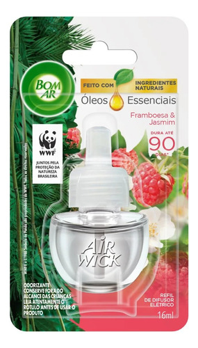 Refil Aromatizante Air Wick Framboesa & Jasmim 16ml Bom Ar