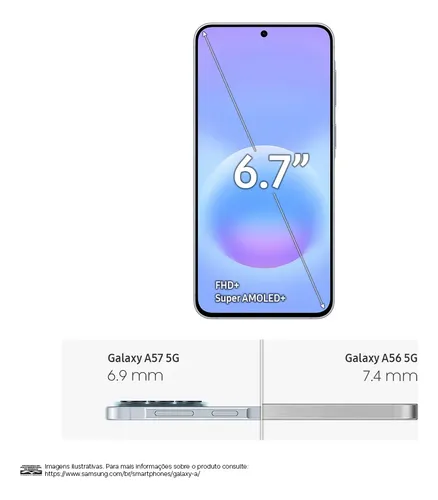 Celular Samsung Galaxy A57 5G 128GB, 8GB RAM, Recursos AI