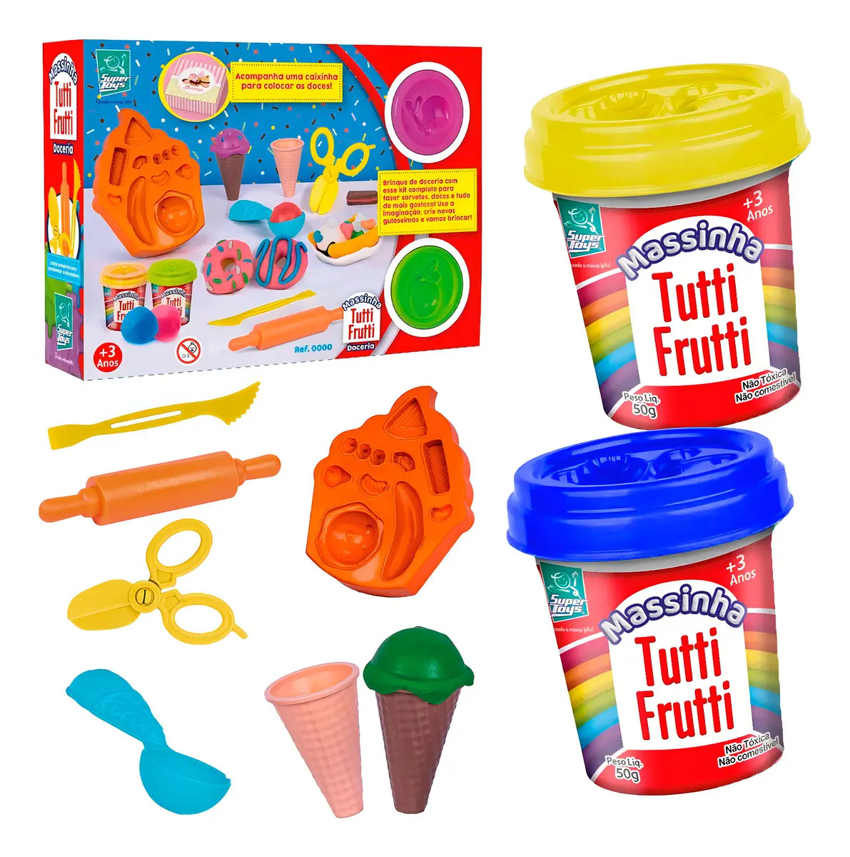Kit Massinha Modelar Doceria Tutti Frutti Super Toys Acessórios