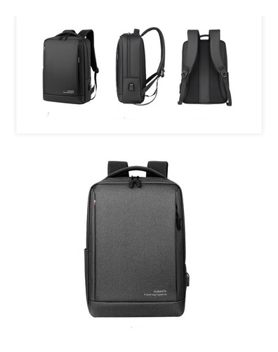 Imagen 3 de 10 de Mochila Impermeable Negocios Laptop 15.6 Hombres Usb