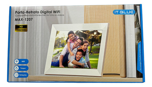 Porta Retrato Digital 12 It-blue 1207 Wifi, Vídeo, Touch, Cor Branco