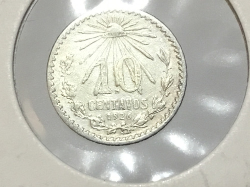 Resplandor 10 Centavos 1926 Plata Ley .720