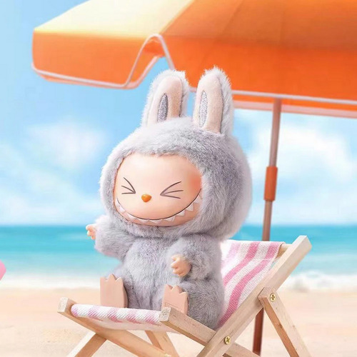 Peluche Labubu Kawai Mounstros De Macarrones Compatible Color Gris