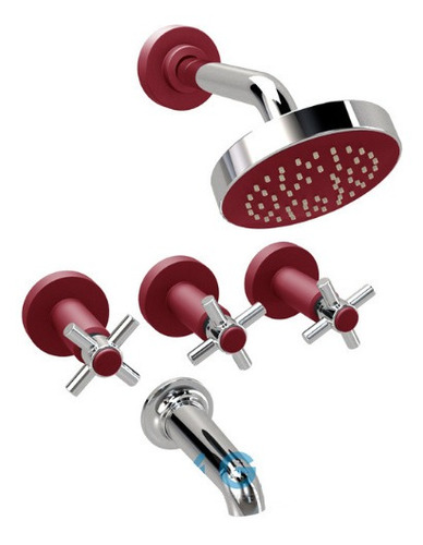 Imagen 4 de 9 de Canilla Mezcladora Mesada Cocina Grifmac Matte Rojo