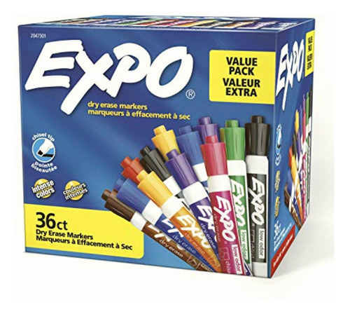 Expo Low-odor Dry Erase Markers, Chisel Tip, Assorted