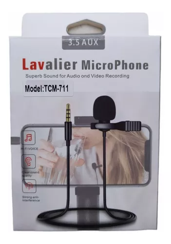 Micrófono para teléfono inteligente, micrófono de solapa Lavalier Micrófono  de audio y video para grabación de , entrevista